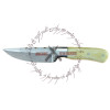 REBEL WOLF SURVIVAL HUNTING DAMASCUS KNIFE WHITE BUFFALO BONE HANDLE ZOMBIE SLAYER
